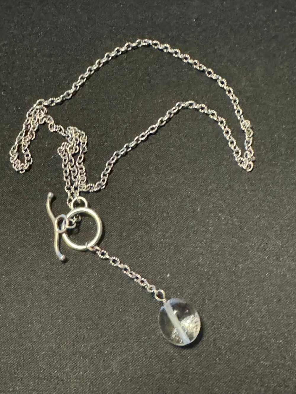 Vintage Silpada Front Toggle 16in Necklace Quartz Pendant